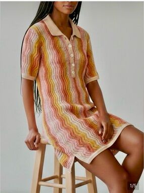 Heartloom Revolve colorful cotton knit mini dress size medium
